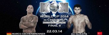 Четвертая пара KOK WORLD GP 2014 in CHISINAU FINAL8 Middleweight Tournament. Марко Ашенбреннер против Али Алкайышь.