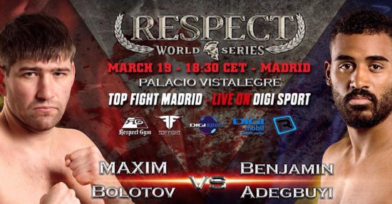 Максим Болотов выйдет на ринг против Бенжамина Адегбуи в рамках турнира РЕСПЕКТ 19 марта в Мадриде.