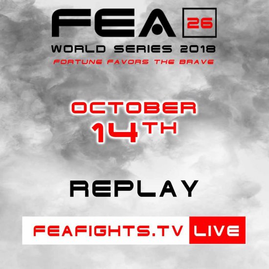 Воскресенье 14 октября повтор турнира FEA WORLD SERIES vol.26.
